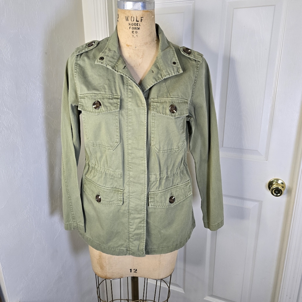 Women's Kensie Olive‎ Cotton 4 Pocket Utility Jacket S